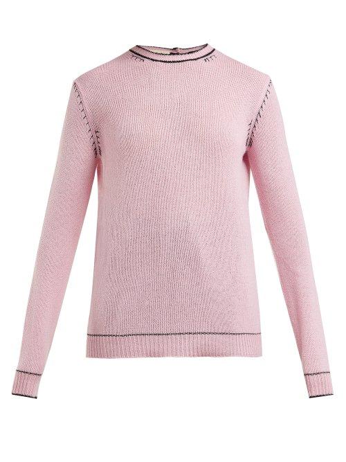 Matchesfashion.com Marni - Buttoned Back Cashmere Sweater - Womens - Light Pink