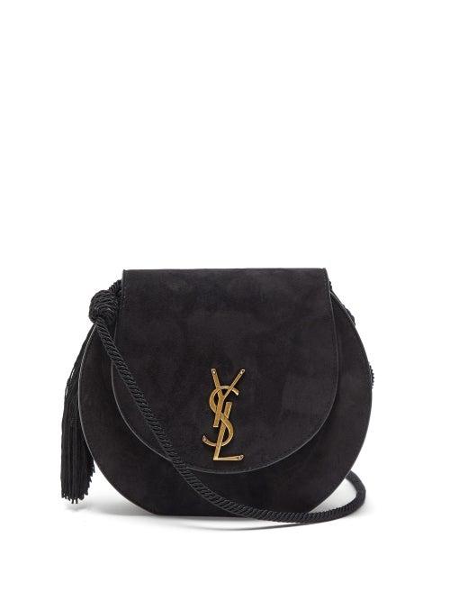 Matchesfashion.com Saint Laurent - Demi Lune Suede Shoulder Bag - Womens - Black