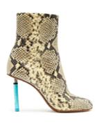 Vetements Python-effect Lighter-heel Leather Ankle Boots