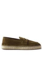 Gianvito Rossi - Lido Suede Espadrilles - Mens - Khaki