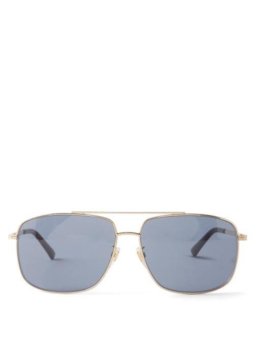 Gucci Eyewear - Enamelled Aviator Metal Sunglasses - Mens - Gold Multi