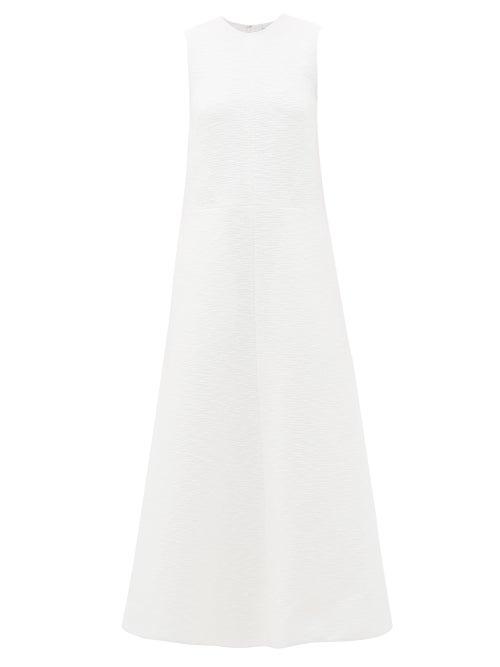 Matchesfashion.com Raey - A-line Sleeveless Cotton-blend Boucl Dress - Womens - White