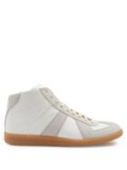 Maison Margiela Replica Contrast-panel High-top Leather Trainers