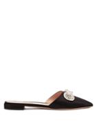 Matchesfashion.com Miu Miu - Crystal Embellished Backless Satin Loafers - Womens - Black