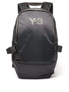 Matchesfashion.com Y-3 - Racer Leather Trimmed Backpack - Mens - Black