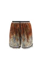 Matchesfashion.com John Elliott - Game Tie-dyed Mesh Shorts - Mens - Brown Multi