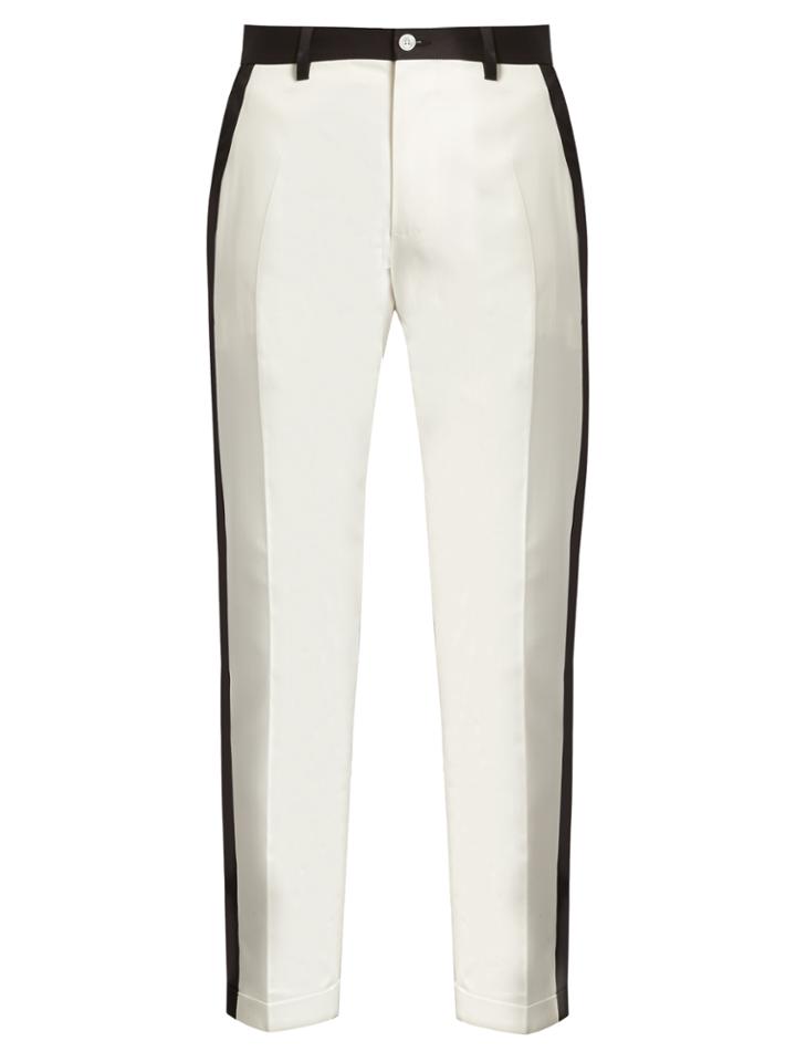 Dolce & Gabbana Side-stripe Stretch-cotton Cropped Trousers