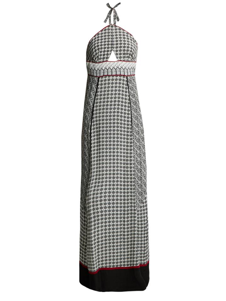 Talitha Scarf-print Halterneck Silk Dress