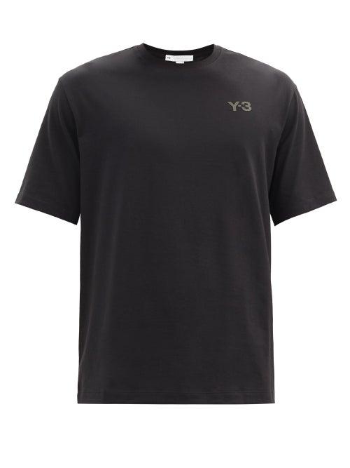 Matchesfashion.com Y-3 - Logo-appliqu Graphic-print Cotton-jersey T-shirt - Mens - Black