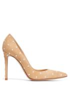 Matchesfashion.com Gianvito Rossi - Pearl Stud 100 Suede Pumps - Womens - Nude