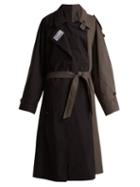 Matchesfashion.com Vetements - Contrasting Colour Double Trench Coat - Womens - Black Grey