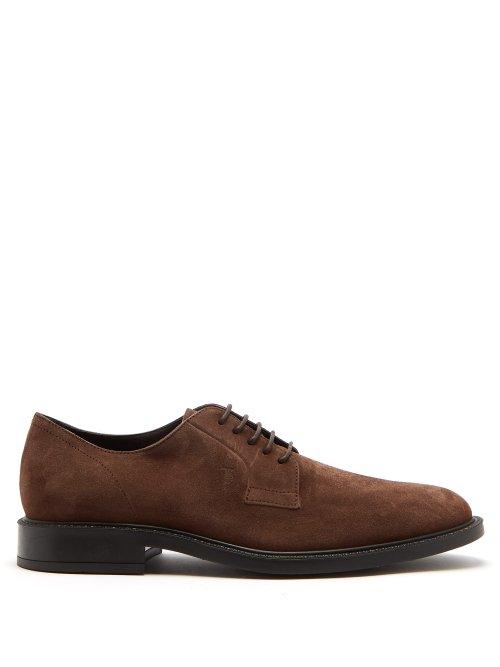 Matchesfashion.com Tod's - Suede Derby Shoes - Mens - Brown