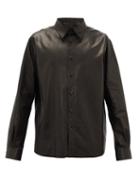 Matchesfashion.com The Row - Dale Leather Shirt - Mens - Black