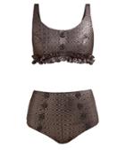 Matchesfashion.com Lisa Marie Fernandez - Colby High Rise Metallic Bikini - Womens - Black