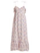 Athena Procopiou Violet's Whisper Lace-trimmed Maxi Dress