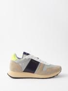 Paul Smith - Eighties Suede And Canvas Trainers - Mens - Grey Black