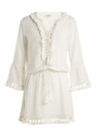 Talitha Ria Tassel-trimmed Silk And Cotton-blend Dress