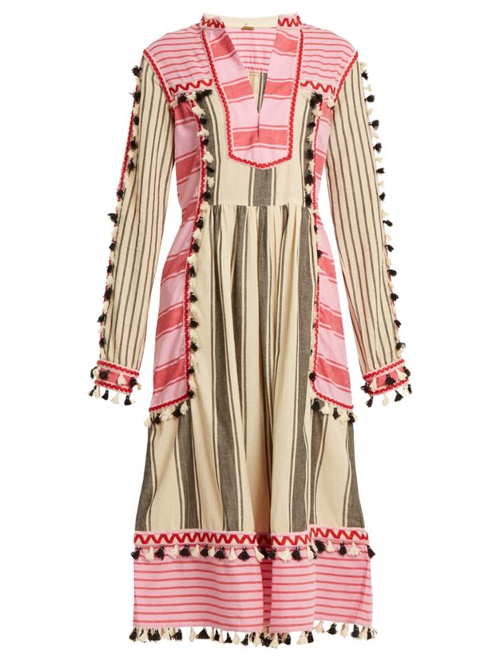 Dodo Bar Or Stephanie Striped Cotton Midi Dress