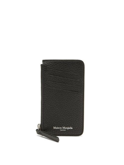 Maison Margiela - Four-stitches Grained Leather Cardholder - Mens - Black