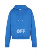 Matchesfashion.com Off-white - Blurred Off Cotton Hooded Sweatshirt - Mens - Blue