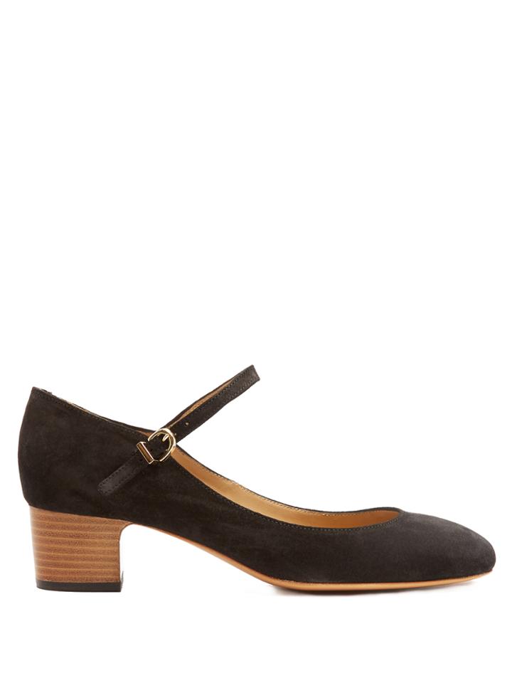 A.p.c. Victoria Block-heel Suede Pumps