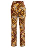 Matchesfashion.com F.r.s - For Restless Sleepers - Zelos Tiger Print Cotton Velvet Trousers - Womens - Yellow Multi