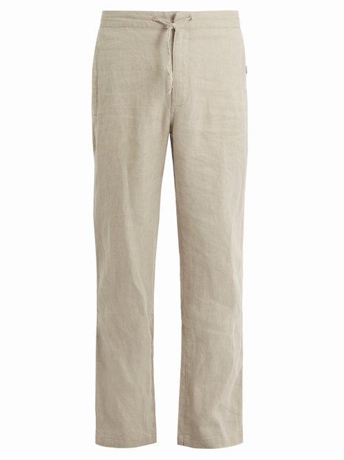 Matchesfashion.com Onia - Collin Drawstring Linen Trousers - Mens - Brown