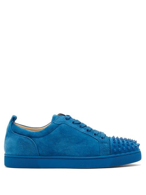Matchesfashion.com Christian Louboutin - Louis Junior Suede Low Top Trainers - Mens - Blue