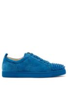 Matchesfashion.com Christian Louboutin - Louis Junior Suede Low Top Trainers - Mens - Blue