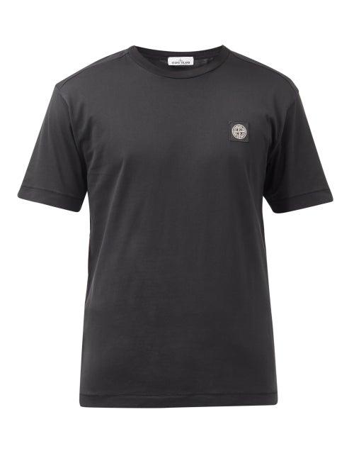 Stone Island - Logo-patch Cotton-jersey T-shirt - Mens - Black