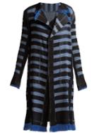 Issey Miyake Gleam Striped Pleated Coat