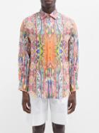 Etro - Paisley-print Linen Shirt - Mens - Orange Multi