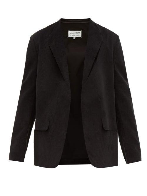 Matchesfashion.com Maison Margiela - Slashed Single Breasted Cotton Corduroy Blazer - Mens - Black