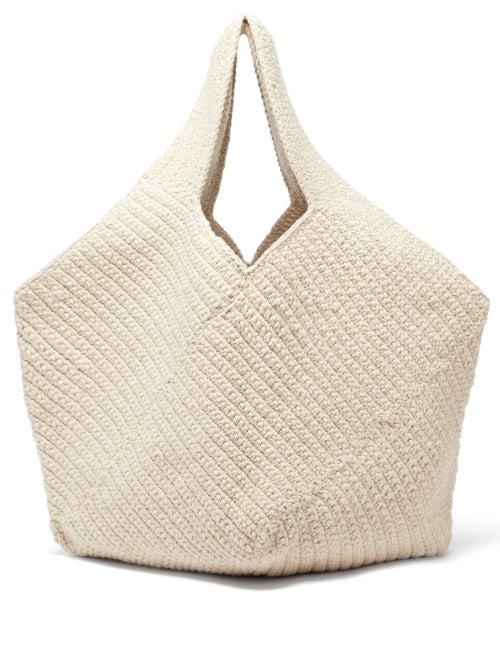 Lauren Manoogian - Pinwheel Hand-crocheted Cotton-blend Tote Bag - Womens - Beige