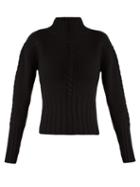 Matchesfashion.com Khaite - Maude Funnel Neck Cashmere Knit Sweater - Womens - Black
