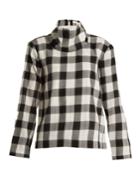 Tibi Tess Checked Cotton-blend Top