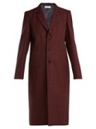 Matchesfashion.com Balenciaga - Single Breasted Checked Wool Coat - Womens - Burgundy Multi