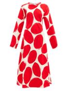 Matchesfashion.com Marni - Abstract Polka-dot Midi Dress - Womens - Red White