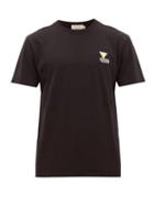 Matchesfashion.com Maison Kitsun - Triangle Fox Patch Cotton T Shirt - Mens - Black