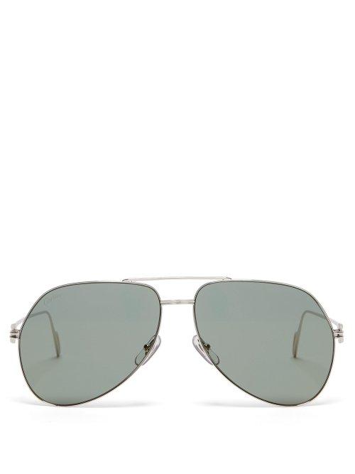 Matchesfashion.com Cartier Eyewear - Premire De Cartier Aviator Metal Sunglasses - Mens - Silver