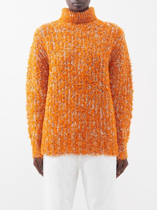 Acne Studios - High-neck Wool-blend Oversized Sweater - Womens - Orange