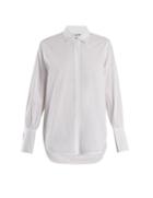 Matchesfashion.com Elizabeth And James - Jasper Cotton Blend Poplin Shirt - Womens - White