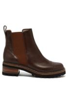 Matchesfashion.com See By Chlo - Scallop Edged Leather Chelsea Boots - Womens - Dark Brown