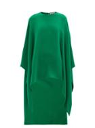 Matchesfashion.com Valentino - Cape-sleeve Silk-cady Top - Womens - Green