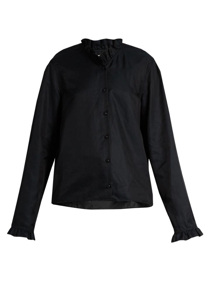 Lemaire Ruffled Long-sleeved Cotton-blend Shirt