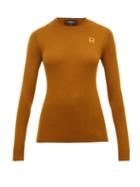 Matchesfashion.com Rochas - Logo Embroidered Wool Sweater - Womens - Brown