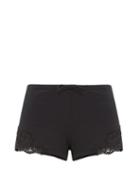 Ladies Lingerie La Perla - Lace-trimmed Cotton-blend Jersey Pyjama Shorts - Womens - Black