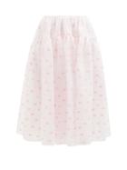 Cecilie Bahnsen - Rosie Tiered Floral-jacquard Midi Skirt - Womens - Pink Print