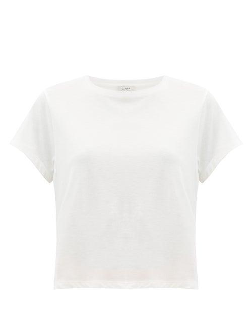 Matchesfashion.com Vaara - Nadia Cropped Jersey T-shirt - Womens - Ivory