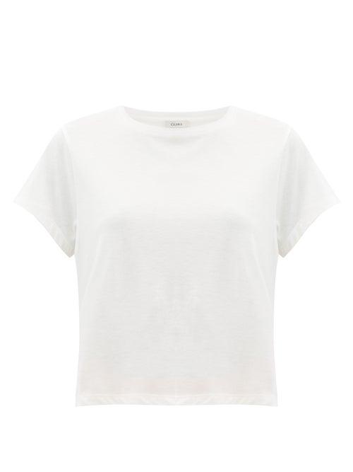 Matchesfashion.com Vaara - Nadia Cropped Jersey T-shirt - Womens - Ivory